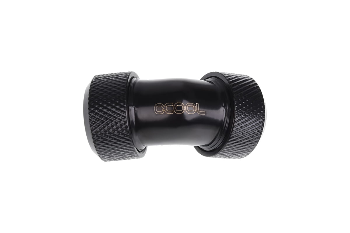 17403 Alphacool Eiszapfen 13mm HardTube compression fitting 45° L-connector  - knurled - deep black