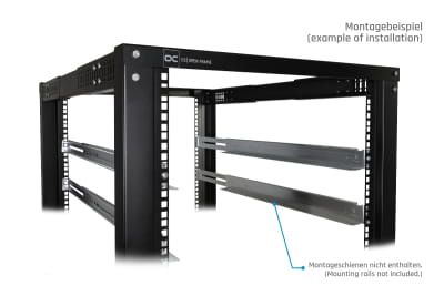 GHE Alphacool ES 19" Open Frame Serverrack 12HE Verstellbare Tiefe