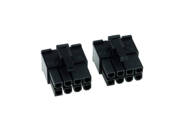 Phobya VGA Power Connector 8Pin Stecker inkl. 8 Pins - 2 Stück Black
