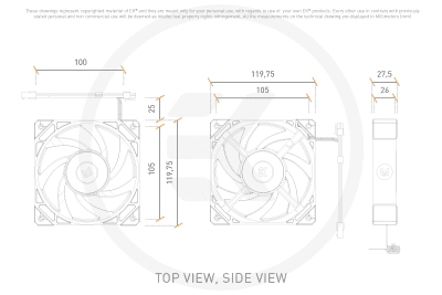 L12 EK Water Blocks EK-Quantum Phase 120 D-RGB - White (550-2200 rpm)