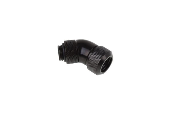ANS Alphacool Eiszapfen 13mm HardTube Anschraubtülle 45° drehbar G1/4 - Deep Black PHT EOL