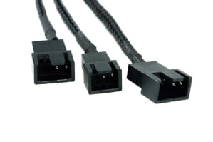 LK Phobya Y-Adapter 4Pin Molex auf 2x 4Pin PWM und 3Pin - Schwarz 30cm