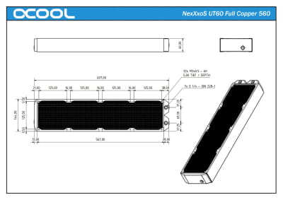 RAD Alphacool NexXxoS UT60 Full Copper 560mm Radiator