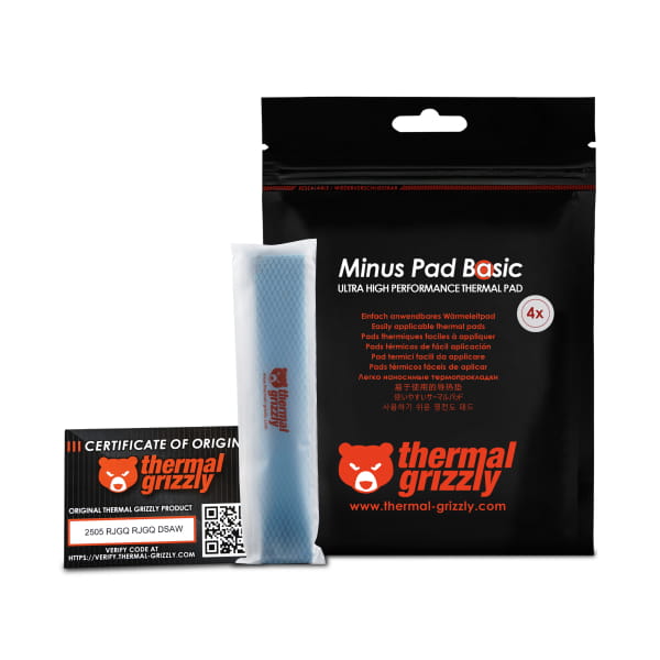 WÄM Thermal Grizzly Minus Pad Basic - 120x20x2,0 mm, Wärmeleitpads (4er Pack)