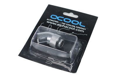 ANF Alphacool HF Winkeladapter 45° - drehbar - G1/4 AG auf G1/4 IG - Chrome PHT EOL