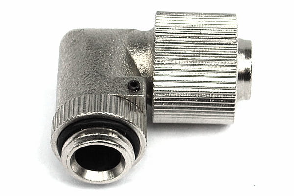 ANS 13/10mm (10x1,5mm) Anschraubtülle 90° drehbar G1/4 - kompakt - silver nickel