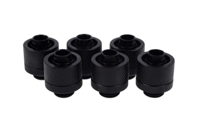 ANS Alphacool Eiszapfen 16/10mm Anschraubtülle G1/4 - Deep Black Sixpack