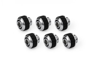 Alphacool Apex Grip SoftTube fitting 13/10mm G1/4 chrome Set 6 pcs