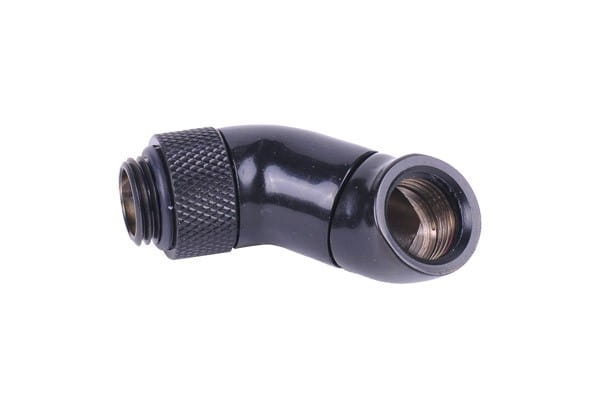 ANF Alphacool HF Winkeladapter Doppel-45° drehbar G1/4 AG auf G1/4 IG - Deep Black PHT EOL