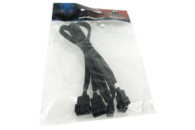 LK Phobya Y-Kabel 4Pin PWM 3x 4Pin PWM - Schwarz 10cm