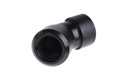 ANS Alphacool Eiszapfen 16mm HardTube Anschraubtülle 45° L-Verbinder - Deep Black PHT EOL