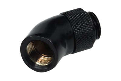 ANF Alphacool HF Winkeladapter 45° - drehbar - G1/4 AG auf G1/4 IG - Deep Black PHT EOL