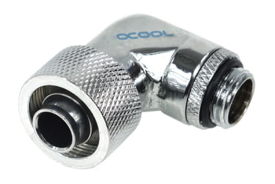 ANS Alphacool HF 16/10 Anschraubtülle 90° drehbar G1/4 - Chrome PHT EOL