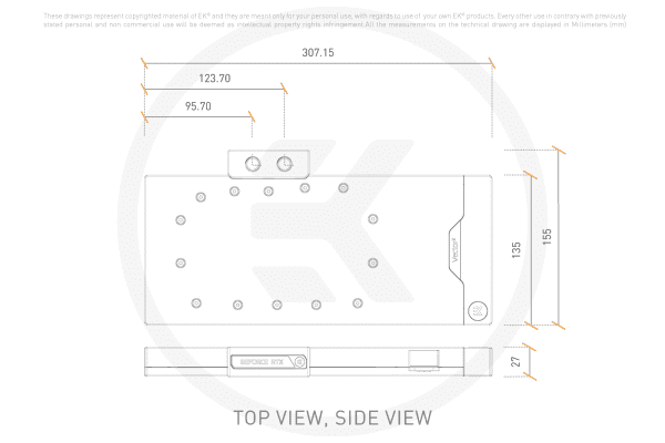 WAK EK Water Blocks EK-Quantum Vector2 Trio RTX 3090 Ti D-RGB - Nickel + Plexi