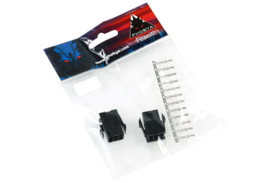 ZK Phobya VGA Power Connector 6Pin Buchse (4-eckig) inkl. 6 Pins - 2 Stück Black