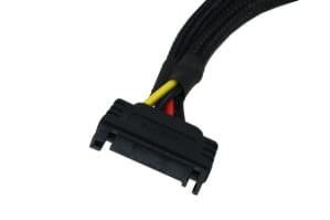 KAB Phobya SATA Strom Y-Kabel SATA Buchse an 2x SATA Stecker - Schwarz 15cm