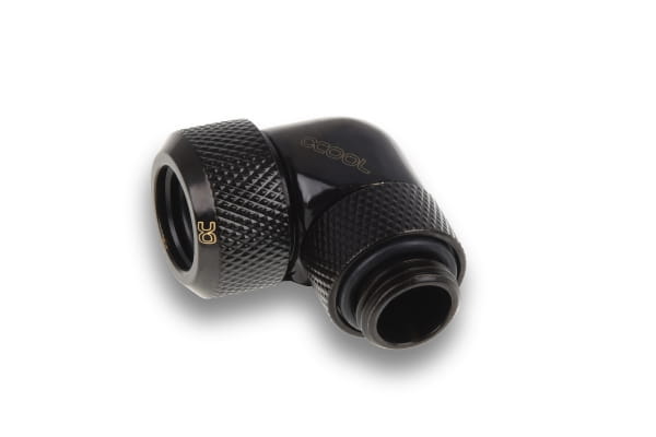 ANS B-Ware Alphacool Eiszapfen 13mm HardTube Anschraubtülle 90° drehbar G1/4 für Acryl/Messingrohre - 4pcs Set Deep Black