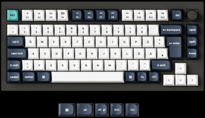 TAT Keychron Q1 Max (DE-Layout, Gateron Jupiter Red, Hot-Swap, Aluminiumrahmen, RGB)