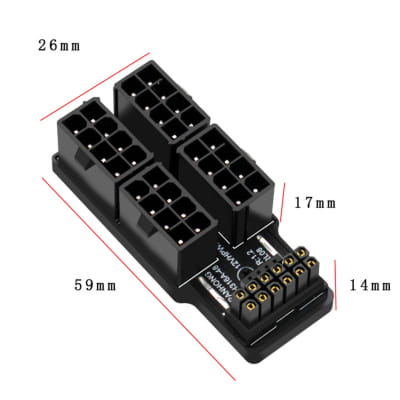 ZK Phobya 12VHPWR Adapter 180 Grad 16Pin to 4x8Pin - White Right