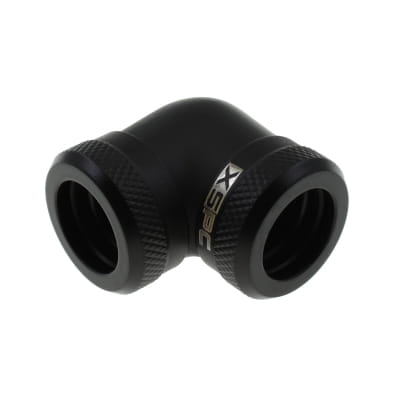 ANS XSPC 14mm HardTube Anschraubtülle 90° L-Verbinder - Schwarz-Matt