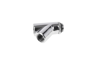 ANF Alphacool Eiszapfen Y-Verbinder 45° - G1/4 drehbar - 2x Innen 1x Außengewinde - Chrome