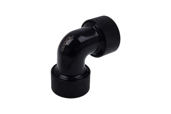 ANS Alphacool HT 13mm HardTube Anschraubtülle 90° L-Verbinder - gerändelt - Deep Black PHT EOL