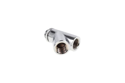 ANF Alphacool Eiszapfen Y-Verbinder 45° - G1/4 drehbar - 2x Innen 1x Außengewinde - Chrome ANF Alphacool Eiszapfen Y-Verbinder 45° - G1/4 drehbar - 2x Innen 1x Außengewinde - Chrome