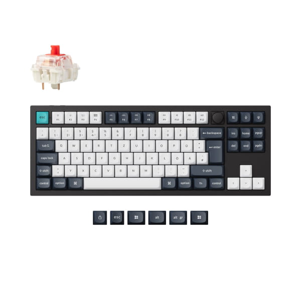 TAT Keychron Q3 Max (DE-Layout, Gateron Jupiter Red, Hot-Swap, Aluminiumrahmen, RGB)
