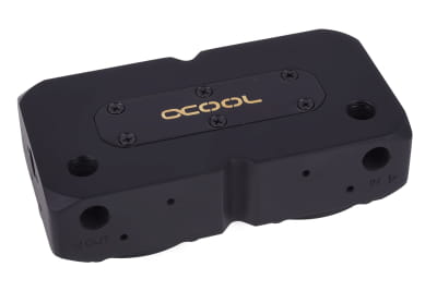 PUZ Alphacool Eisdecke D5 Dual Messing Aufsatz - Deep Black