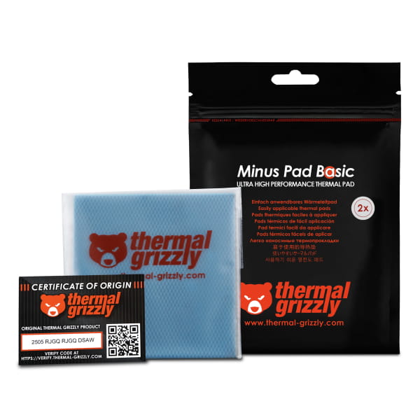 WÄM Thermal Grizzly Minus Pad Basic - 100x100x2,0 mm, Wärmeleitpads (2er Pack)