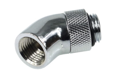 ANF Alphacool HF Winkeladapter 45° - drehbar - G1/4 AG auf G1/4 IG - Chrome PHT EOL