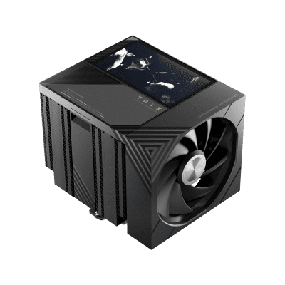 TRYX TURRIS 620 CPU-Luftkühler, Dual-Tower, mit 5-Zoll-Display - 120mm, schwarz
