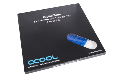 S16 Alphacool Schlauch AlphaTube HF 16/10 (3/8"ID) - UV Blau 3m (9,8ft) Retailbox 300cm EOL
