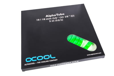 S16 Alphacool Schlauch AlphaTube HF 16/10 (3/8"ID) - UV Grün 3m (9,8ft) Retailbox 300cm