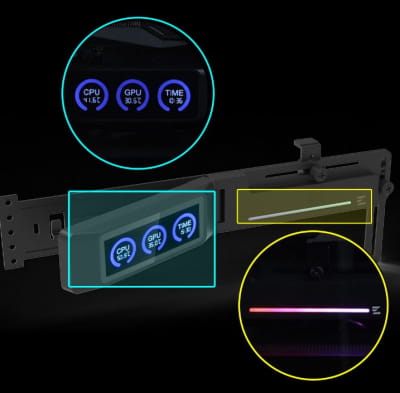 Zalman ZM-VS3 DS CPU Halterung mit Display - Schwarz