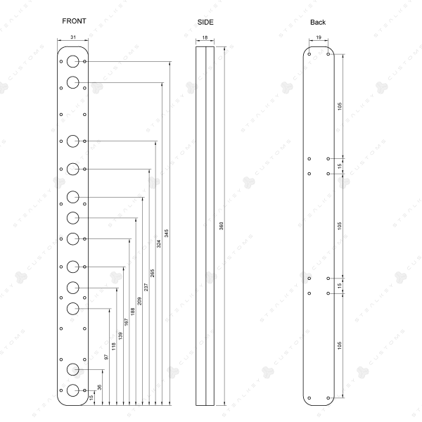 AGB Stealkey Customs CubeTube Distroplate 360 mm - Acryl