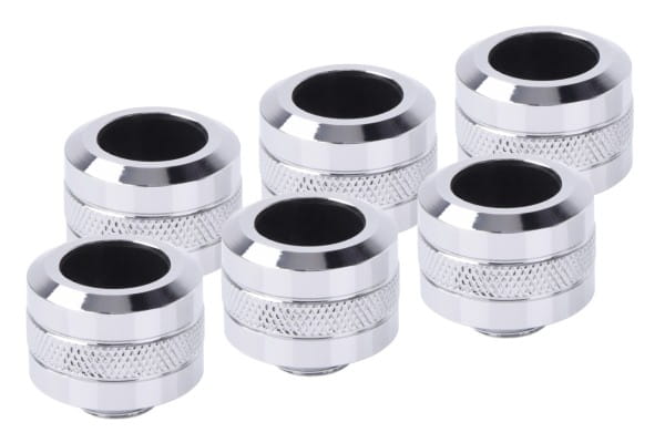 ANS Alphacool Eiszapfen PRO 16mm HardTube Fitting G1/4 - Chrome Sixpack