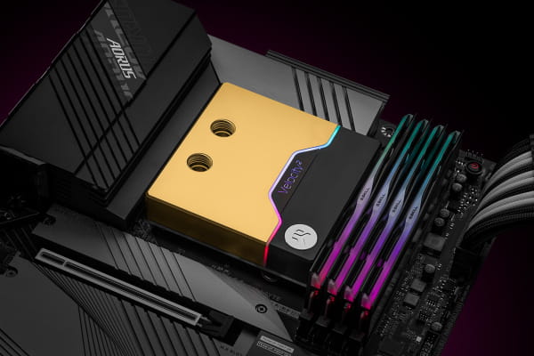 WAC EK Water Blocks EK-Quantum Velocity2 D-RGB - 1700/1851 Nickel + Gold