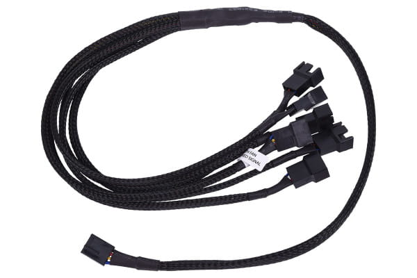 LK Phobya Y-Kabel 4Pin PWM auf 6x 4Pin PWM - Schwarz 60cm EOL