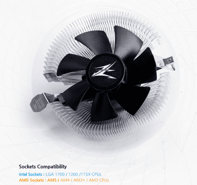 LUC Zalman CNPS80G Rev.3 Low-Profile CPU Kühler - Schwarz