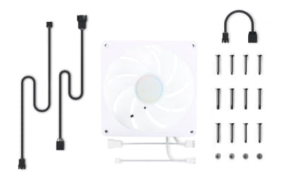 L14 Alphacool Apex Stealth Metall Aurora Lüfter 2000rpm Weiß (140x140x25mm)