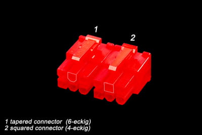 ZK Phobya VGA Power Connector 6Pin Stecker (4-eckig) inkl. 6 Pins - 2 Stück Black