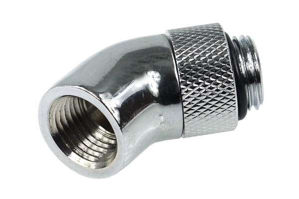 ANF Alphacool HF Winkeladapter 45° - drehbar - G1/4 AG auf G1/4 IG - Chrome PHT EOL