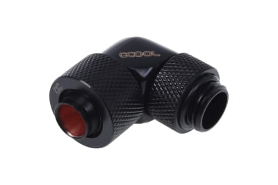 ANS Alphacool HF 13/10 Anschraubtülle 90° drehbar G1/4 - Deep Black PHT EOL