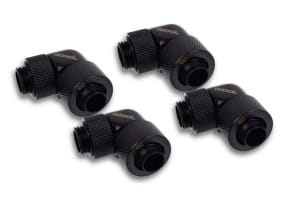 ANS Alphacool Eiszapfen 13/10mm Anschraubtülle 90° drehbar G1/4 - 4pcs Set Deep Black