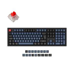 TAT Keychron K10 Pro - Gaming-Tastatur schwarz/blau, DE-Layout, Gateron G Pro Red, Hot-Swap, PBT