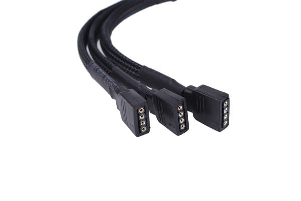 KAB Alphacool Y-Kabel RGB 4pol auf 3x 4pol inkl. Stecker - Schwarz 60cm EOL