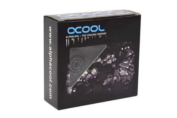 ANS Alphacool HF Anschraubtülle TPV Metall - 12,7/7,6mm Gerade - Black - 6er Kit