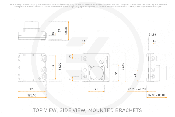 PUM B-Ware EK Water Blocks EK-Quantum Kinetic³ FLT 120 D5 PWM D-RGB - Plexi