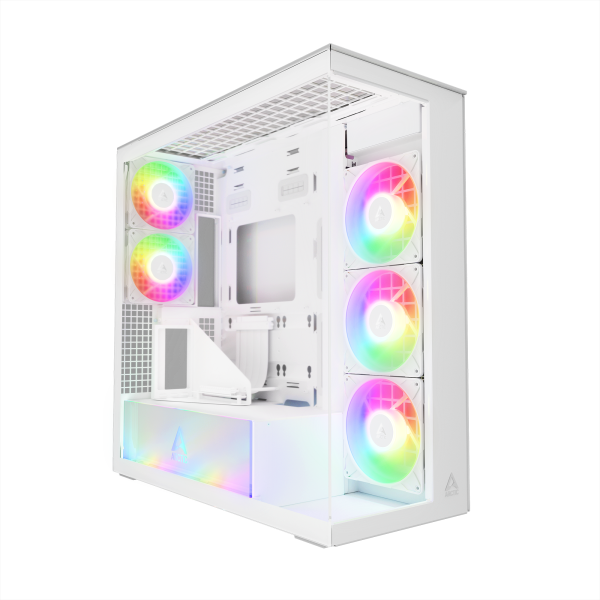 GHE Arctic Xtender VG (White) Premium E-ATX PC-Gehäuse mit vertikaler GPU-Montage